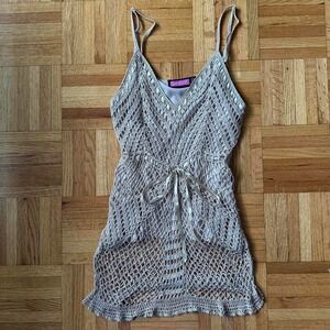 vintage crochet satin ribbon bow detailed fairy tank by say what